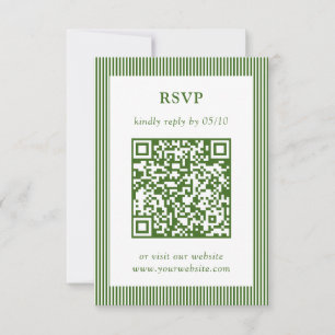 Klassisk QR-kod för tunn Bröllop OSA med stripe-Gr Kort