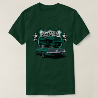 Klassisk racerbil i gammalt stålmönster t shirt