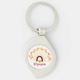 KLASSISK RAINBOW BOHO CHRISTIAN QUOTE SWIRL SILVERFÄRGAD NYCKELRING