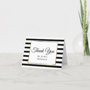 Klassisk Rand Bröllop Faux Gold Foil Tack Kort