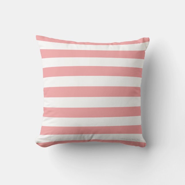 Klassisk Rand Pillow i Coral/White Kudde (Framsida)