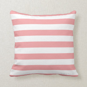Klassisk Rand Pillow i Coral/White Kudde