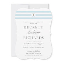 Klassisk randig blå pojk dop