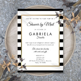 Klassisk randig bröllopsfest per post på distans inbjudningar