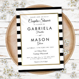 Klassisk randig bröllopsinbjudan för par inbjudningar