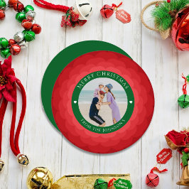 Klassisk Red & Grönt God jul Blommigt Julkort