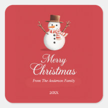 Klassisk Red Snögubbe-familjens jul