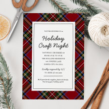 Klassisk Red Tartan Helgdag Craft Natt Party