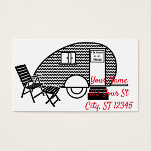 Klassisk regnig resebricka Caravan Thunder_Cove Visitkort