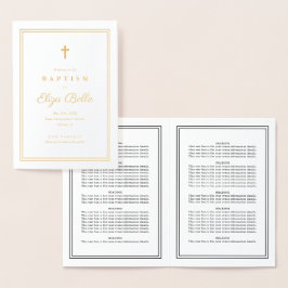 Klassisk Religiösa Baptism Program Guldfolie
