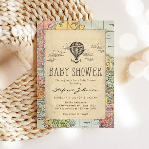 Klassisk resa världen Baby Shower-inbjudan Inbjudningar
