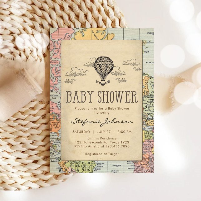 Klassisk resa världen Baby Shower-inbjudan Inbjudningar (Skapare uppladdad)