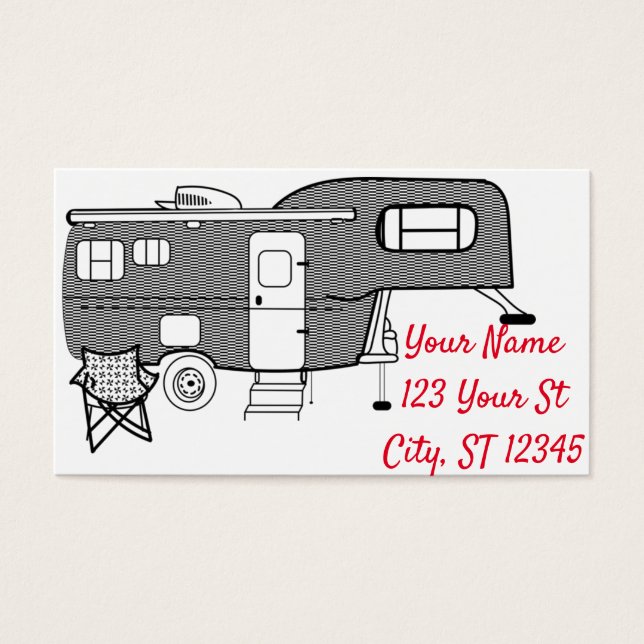 Klassisk resebricka Caravan Thunder_Cove Visitkort (Framsidan)