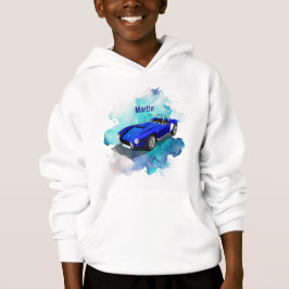 Klassisk Retro Blue Sports Car Birthday Äventyr T Shirt