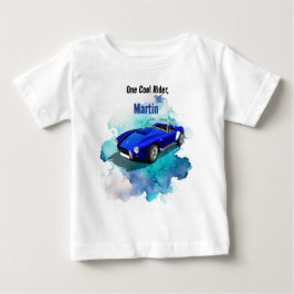Klassisk Retro Blue Sports Car Birthday Äventyr T Shirt