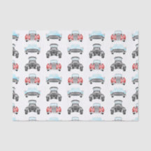 Klassisk Retro Cars Vintage Watercolor Mönster