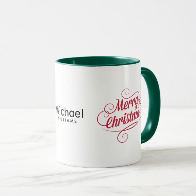 Klassisk Retro God Jul Design Kombinerad Kaffe Mugg (Framsida höger)