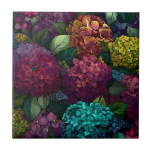 Klassisk Retro Hydrangeas Plattor för köksvägg Kakelplatta