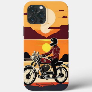 🏍️ Klassisk Retro Motorcyklist i Lysande Solsken