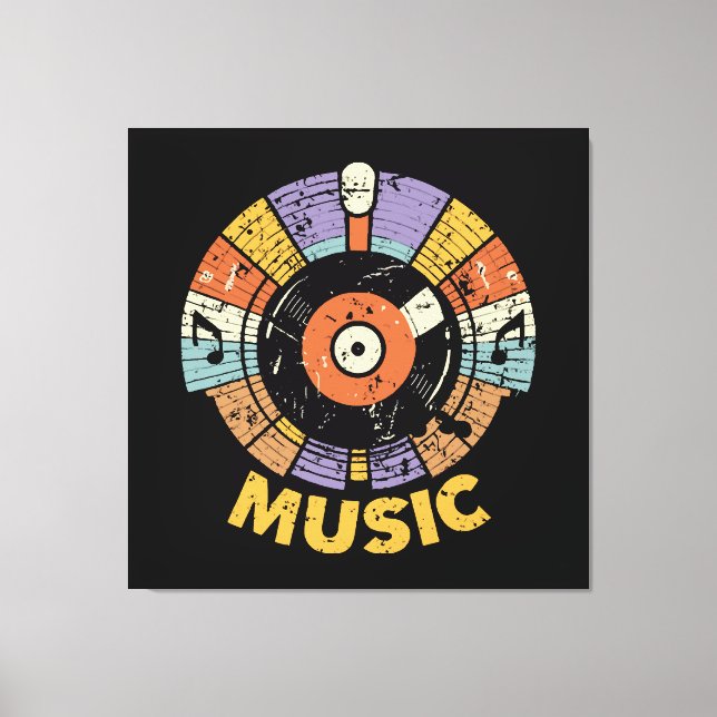 klassisk retro musik canvastryck (Framsida)