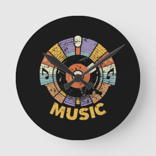 klassisk retro musik rund klocka