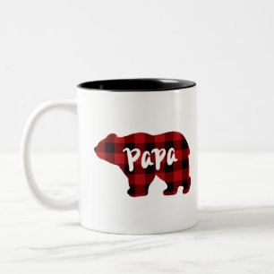 Klassisk retro pappa bär rödsvart bläck Två-Tonad mugg