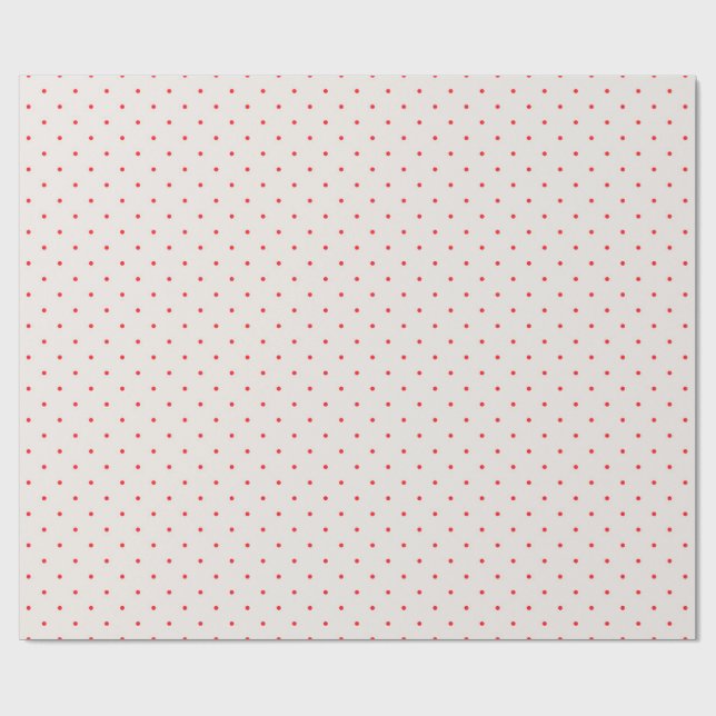 Klassisk Retro Red Polka dots på Cream Presentpapper (Platt)