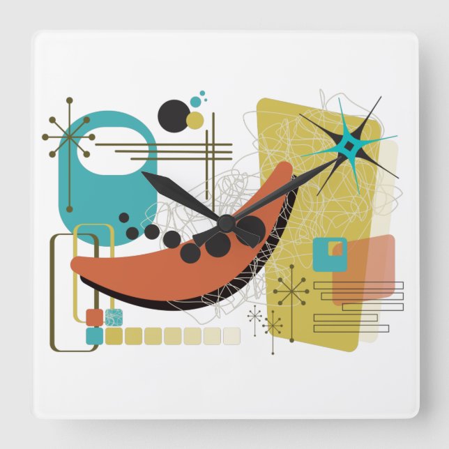 Klassisk Retro Redux Fyrkantig Klocka (Framsida)