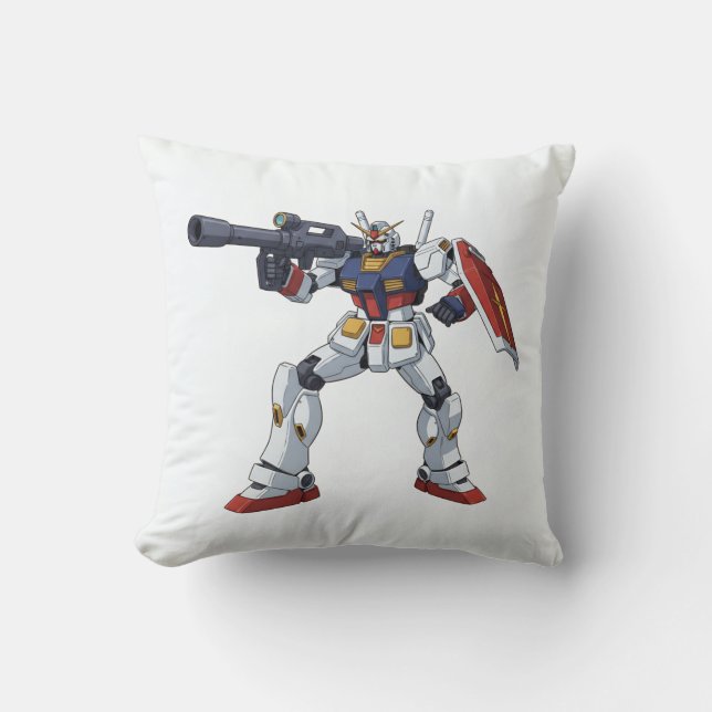 Klassisk Retro RX-78-2 Gundam Mecha Anime Illustra Kudde (Framsida)