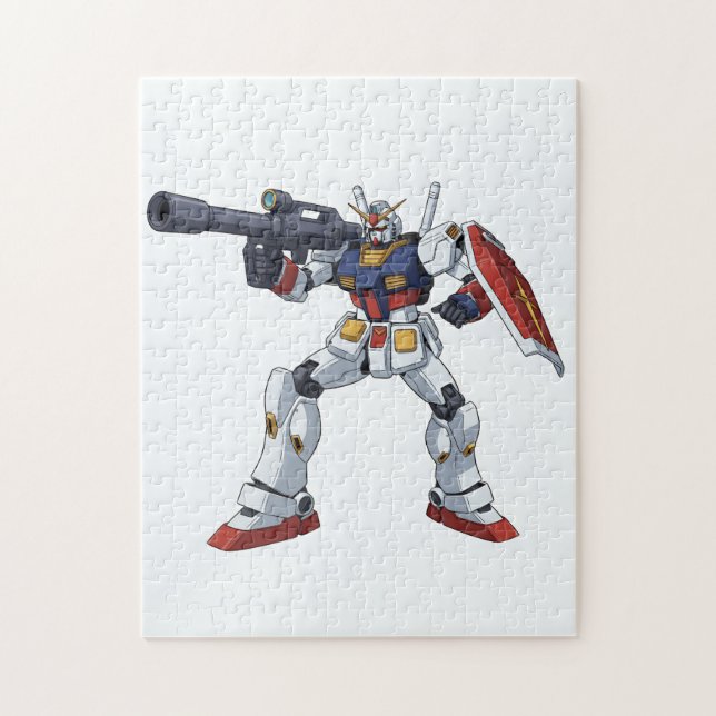 Klassisk Retro RX-78-2 Gundam Mecha Anime Illustra Pussel (Vertikal)