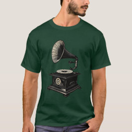 Klassisk Retro Skivspelare Linje T Shirt
