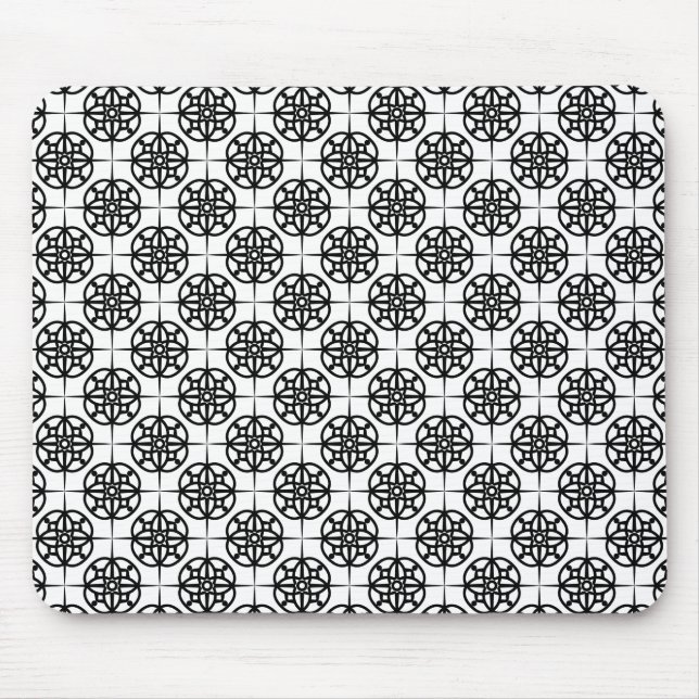 Klassisk Retro Vibe Geometriskt Mönster Musmatta (Framsidan)