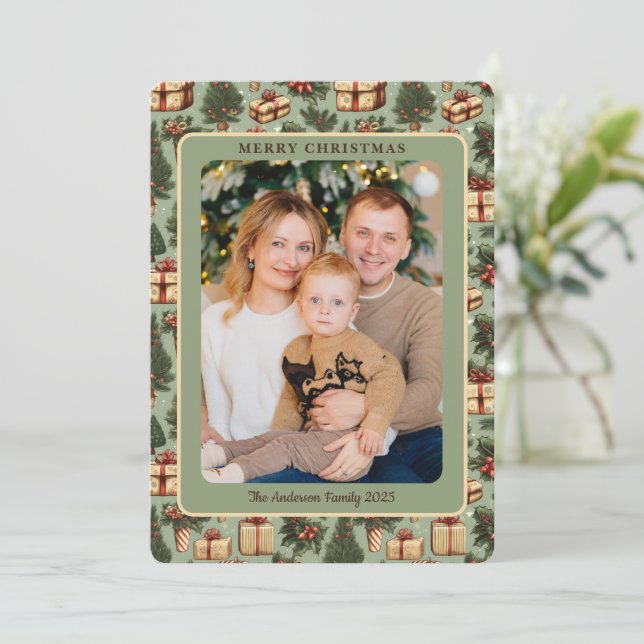 Klassisk Retro-Vintage - fotopul Julkort (Stående Fram)