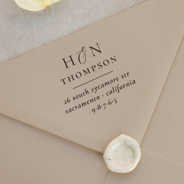 Klassisk Returadress Bröllop Namn & Initialer Självfärgande Stämpel