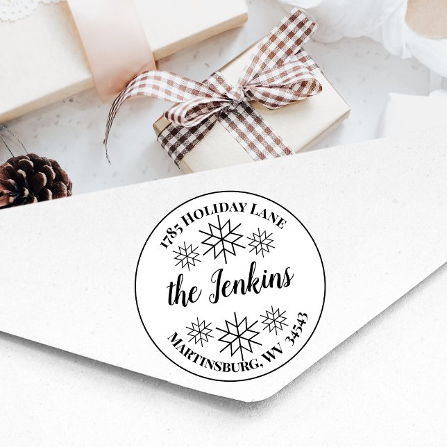 Klassisk Returadress för julgranar, soppomisk Helg Stämpel (Skapare uppladdad)