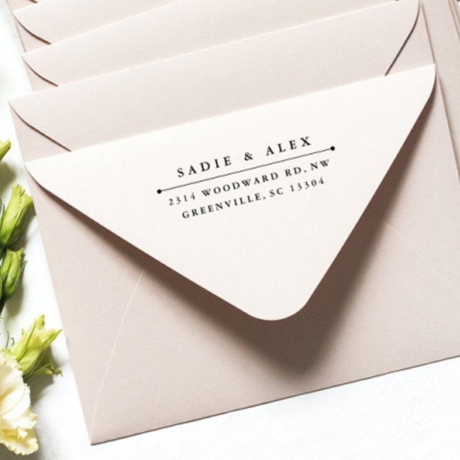 Klassisk returadress stämpel (Simple Typography Couples Return Address Rubber Stamp)