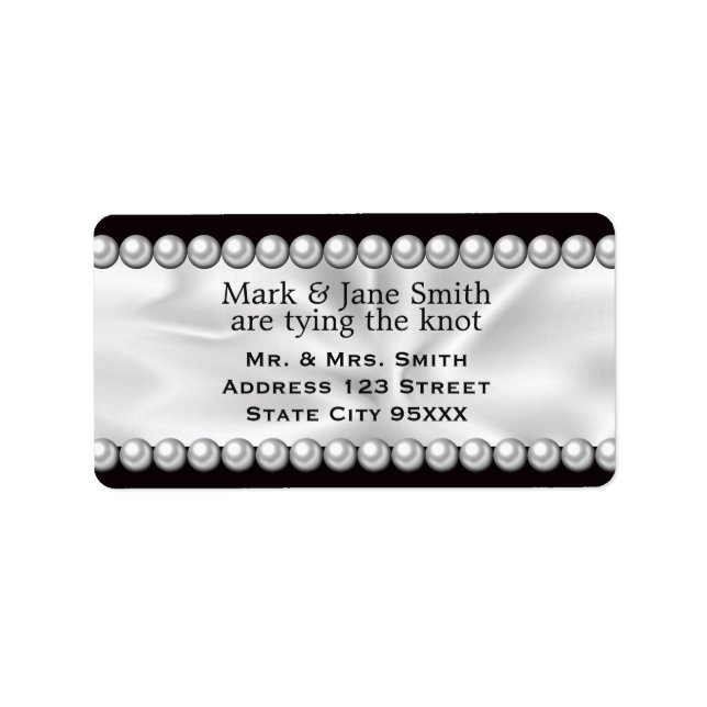 Klassisk ritning med pärlor adressetikett (Framsidan)