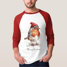 Klassisk Robin Vinter Herrmode T Shirt