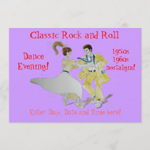 Klassisk Rock and Roll Jive-dans Inbjudningar