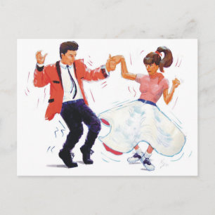 Klassisk Rock and Roll Jive Dans Postkort Vykort