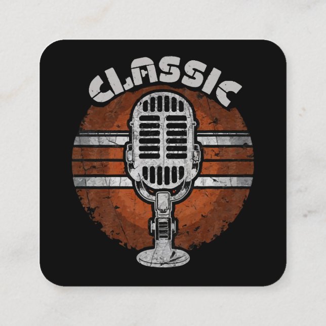 Klassisk rock fyrkantigt visitkort (Baksida)