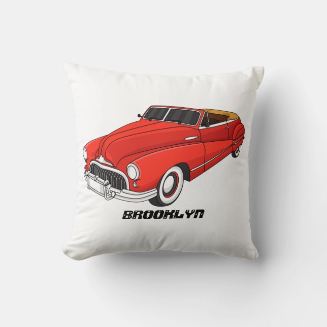 Klassisk röd 1948 års automobil kudde (Framsida)