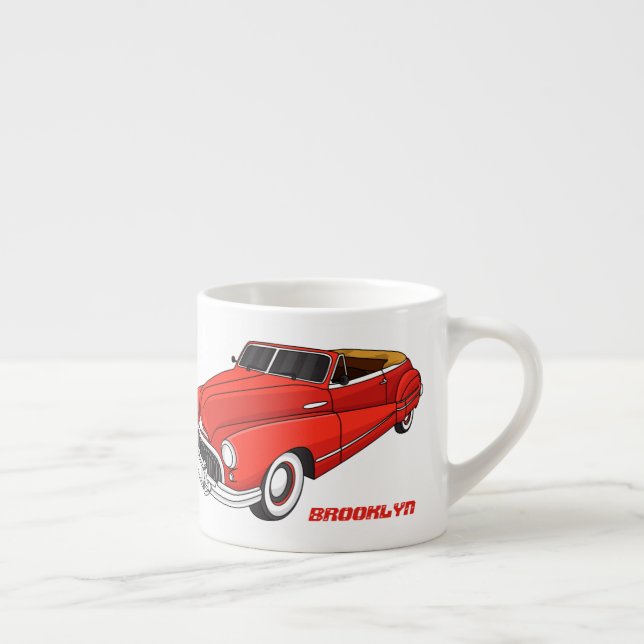 Klassisk röd 1948 års bil espressomugg (Höger)