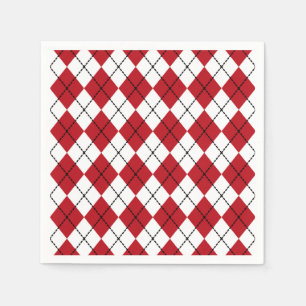 Klassisk röd argyle grill picknick sommar pappersservett