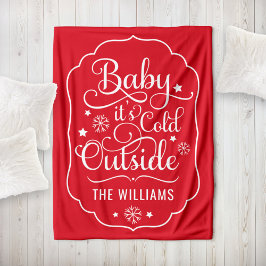 Klassisk röd Baby It's Cold Outside Familj Fleecefilt