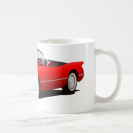 Klassisk röd bil kaffemugg