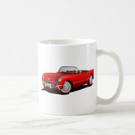 Klassisk röd bil kaffemugg