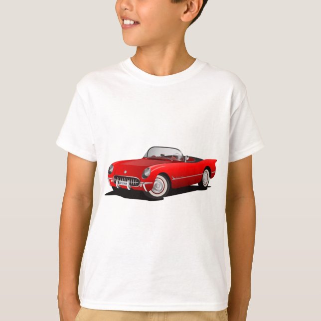 Klassisk röd bil t shirt (Framsida)