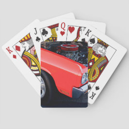 Klassisk röd bilmotor casinokort