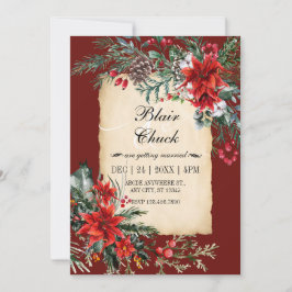 Klassisk röd blommigt gren bröllop inbjudningar